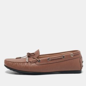 Tod's Blush Pink Leather Bow Loafers Size 39.5, Loafers & Slip-Ons - Luxury Closet catalog