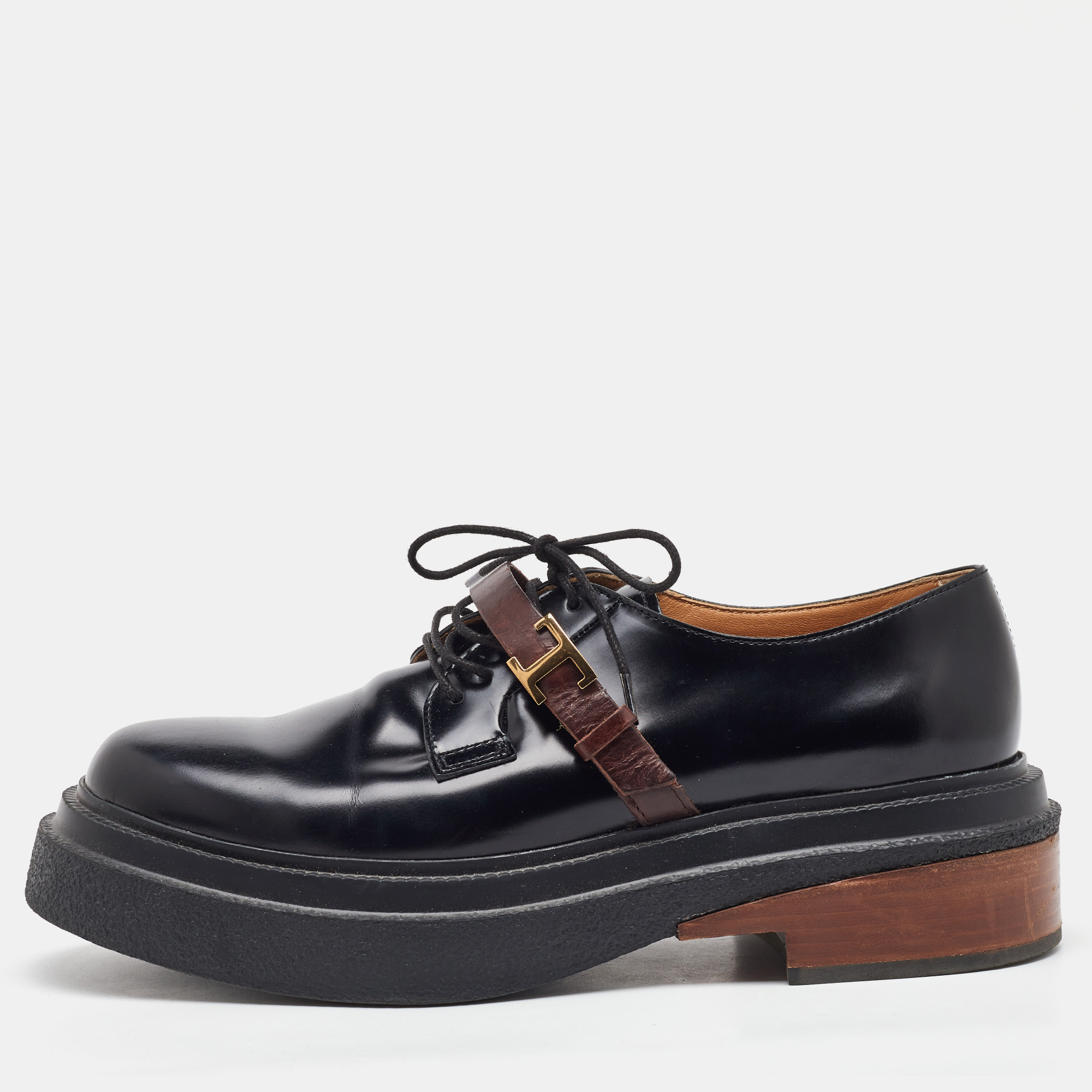 Tod's Black Leather Lace Up Derby Size 40, Shoes - Luxury Closet catalog