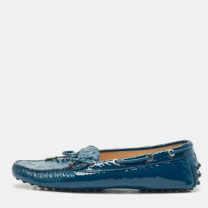 Tod's Blue Patent Leather Bow Slip On Loafers Size 38, Loafers & Slip-Ons - Luxury Closet catalog