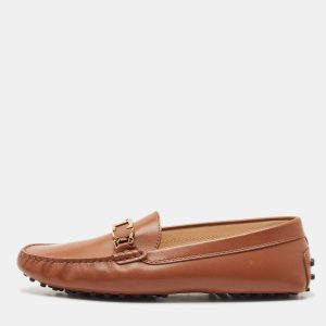 Tod's Brown Leather T Timeless Slip On Loafers Size 37, Loafers & Slip-Ons - Luxury Closet catalog