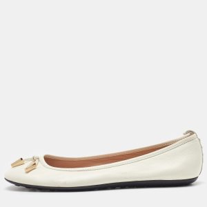 Tod's Off White Leather Studded Ballet Flats Size 38, Flats - Luxury Closet catalog
