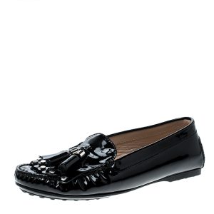 Tod's Black Patent Leather Tassel Loafers Size 36.5, Flats - Luxury Closet catalog