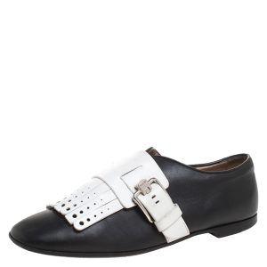 Tod's Bi Color Leather Fringe Detail Monk Flats Size 36, Flats - Luxury Closet catalog