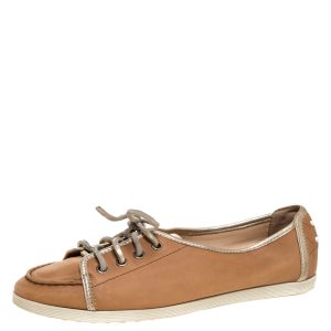 Tod's Brown/Gold Leather Lace Up Sneakers Size 38, Athletic Shoes & Sneakers - Luxury Closet catalog