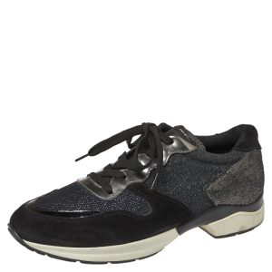 Tod's Black Mesh And Suede Textured Leather Low Top Sneakers Size 38.5, Athletic Shoes & Sneakers - Luxury Closet catalog