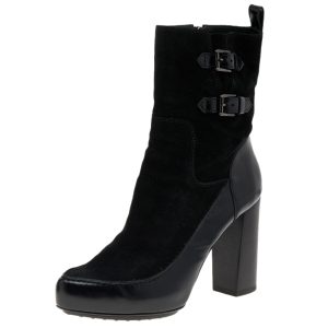 Tod's Black Suede And Leather Ankle Boots Size 39.5, Boots - Luxury Closet catalog