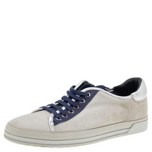 Tod's Grey/Blue Leather And Suede Low Top Sneakers Size 38, Athletic Shoes & Sneakers - Luxury Closet catalog