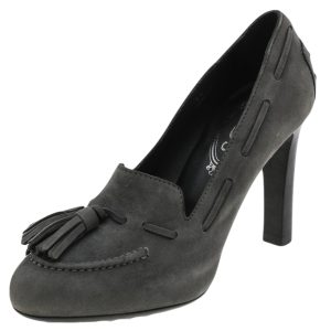 Tod's Grey Suede Tassel Loafer Pumps Size 35, Pumps - Luxury Closet catalog