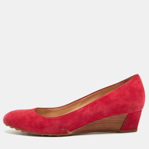 Tod's Pink Suede Wedge Pumps Size 37.5, Pumps - Luxury Closet catalog
