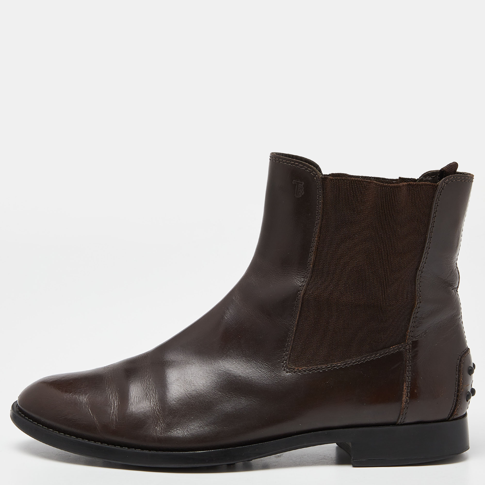 Tod's Brown Leather Slip On Ankle Boots Size 39, Boots - Luxury Closet catalog