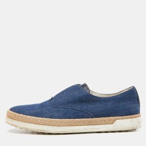 Tod's Blue Denim Francesina Slip On Espadrille Sneakers Size 36.5, Athletic Shoes & Sneakers - Luxury Closet catalog