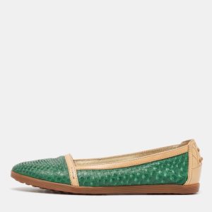 Tod's Green/Tan Snakeskin And Leather Loafers Size 35.5, Loafers & Slip-Ons - Luxury Closet catalog