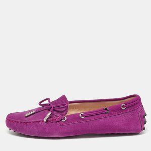 Tod's Purple Suede Gommino Loafers Size 37.5, Loafers & Slip-Ons - Luxury Closet catalog