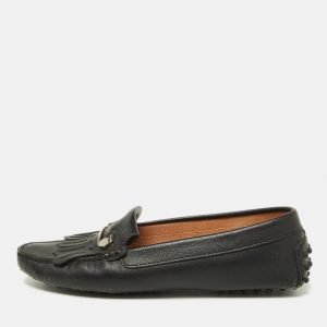 Tod's Black Leather Fringe Detail Slip On Loafers Size 39, Loafers & Slip-Ons - Luxury Closet catalog