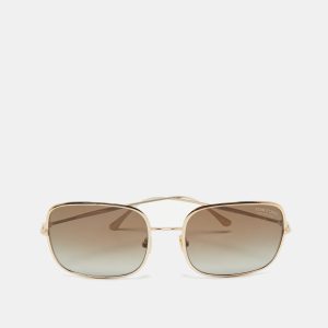 Tom Ford Gold Tone/Brown Gradient CH0055S Square Sunglasses, Sunglasses - Luxury Closet catalog