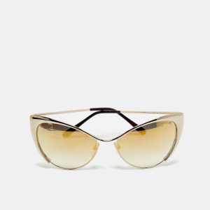 Tom Ford Gold Gradient Mirrored TF304 Natasya Cat Eye Sunglasses, Sunglasses - Luxury Closet catalog
