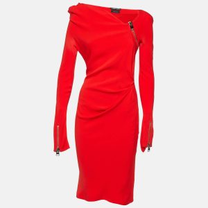 Tom Ford Red Silk Draped Zip Detail Short Dress S, Dresses - Luxury Closet catalog