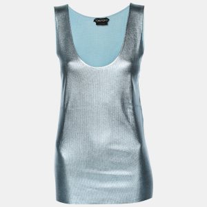 Tom Ford Metallic Baby Blue Viscose Tank Top S, Shirts & Tops - Luxury Closet catalog