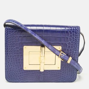 Tom Ford Blue Alligator Large Natalia Shoulder Bag, Shoulder Bags - Luxury Closet catalog