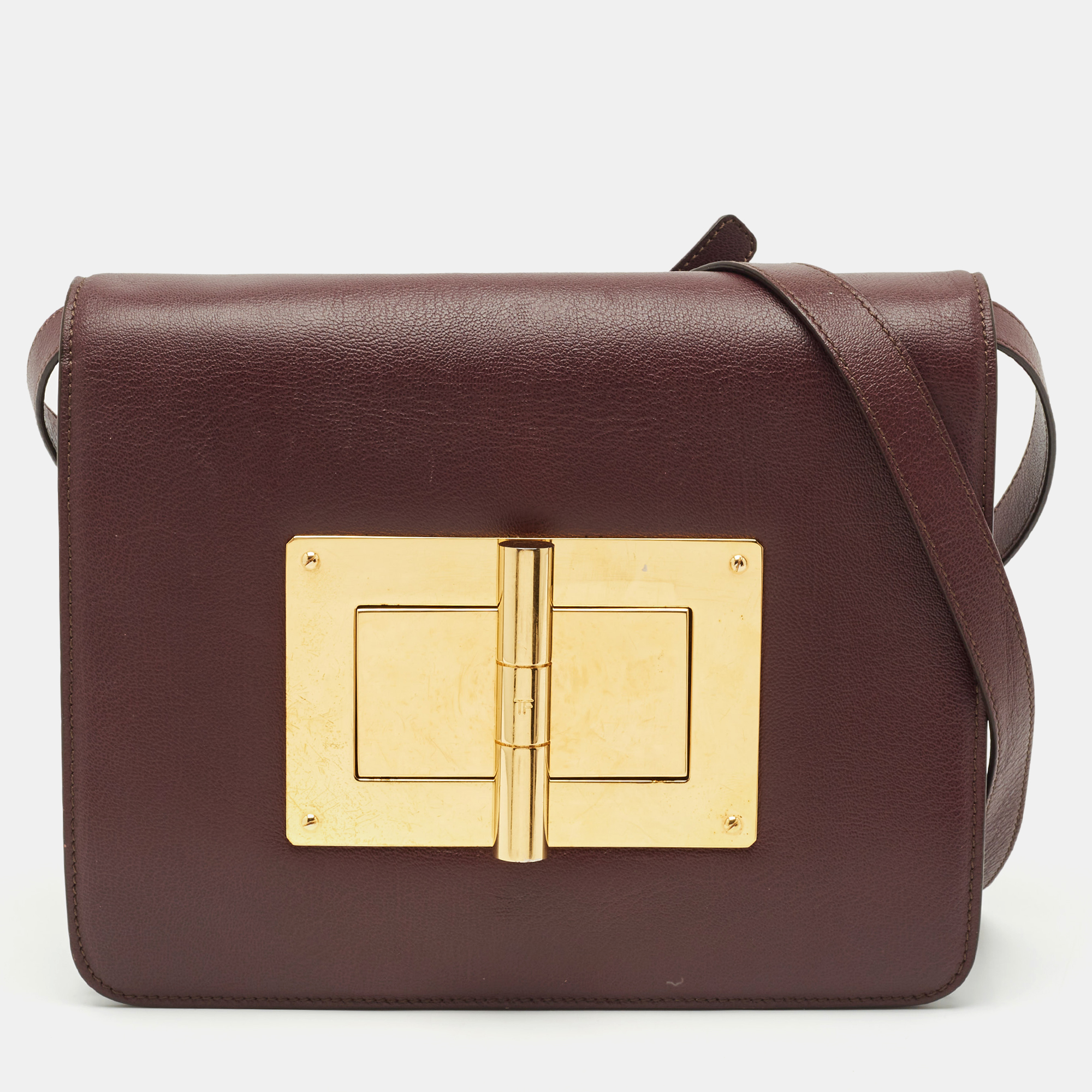 Tom Ford Burgundy Leather Large Natalia Shoulder Bag, Shoulder Bags - Luxury Closet catalog