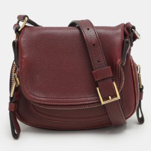 Tom Ford Dark Red Leather Mini Jennifer Crossbody Bag, Shoulder Bags - Luxury Closet catalog