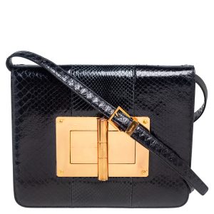 Tom Ford Black Python Large Natalia Shoulder Bag, Shoulder Bags - Luxury Closet catalog
