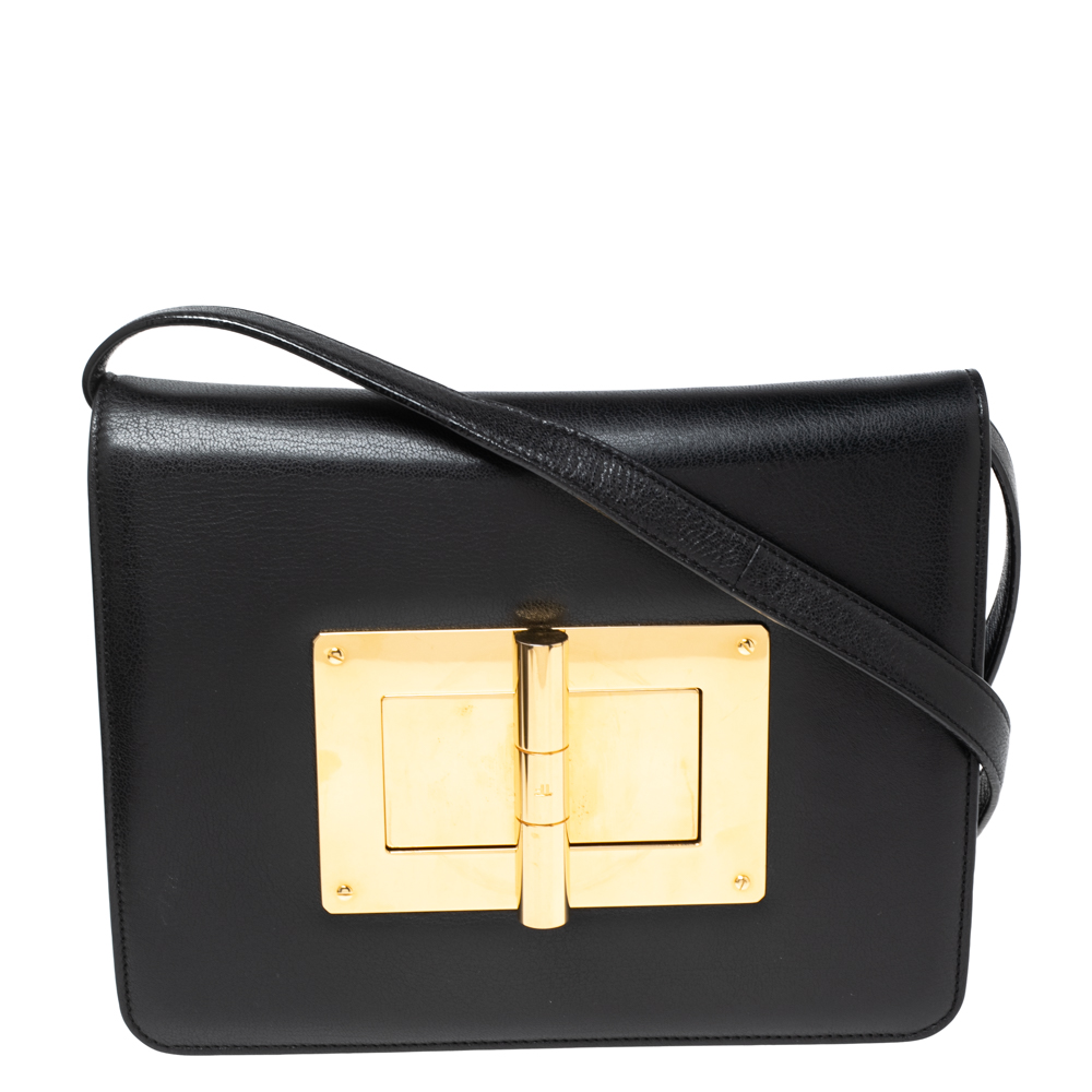 Tom Ford Black Leather Large Natalia Shoulder Bag, Handbags - Luxury Closet catalog