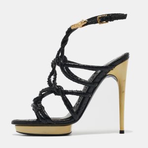 Tom Ford Black Python Leather Strappy Sandals Size 37.5, Sandals - Luxury Closet catalog