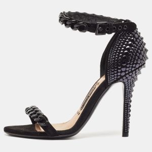Tom Ford Black Suede Studded Chain Link Ankle Strap Sandals Size 37, Sandals - Luxury Closet catalog