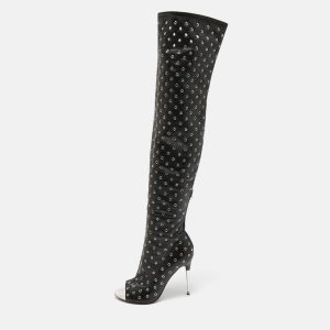Tom Ford Black Leather Zip Up Over The Knee Boots Size 37, Boots - Luxury Closet catalog