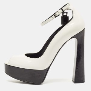Tom Ford White Patent Leather Padlock Peep Toe Ankle Wrap Pumps Size 41, Pumps - Luxury Closet catalog