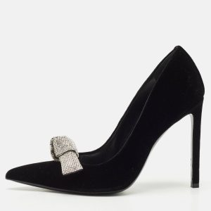 Tom Ford Black Velvet Crystal Embellished Bow Pumps Size 41, Pumps - Luxury Closet catalog