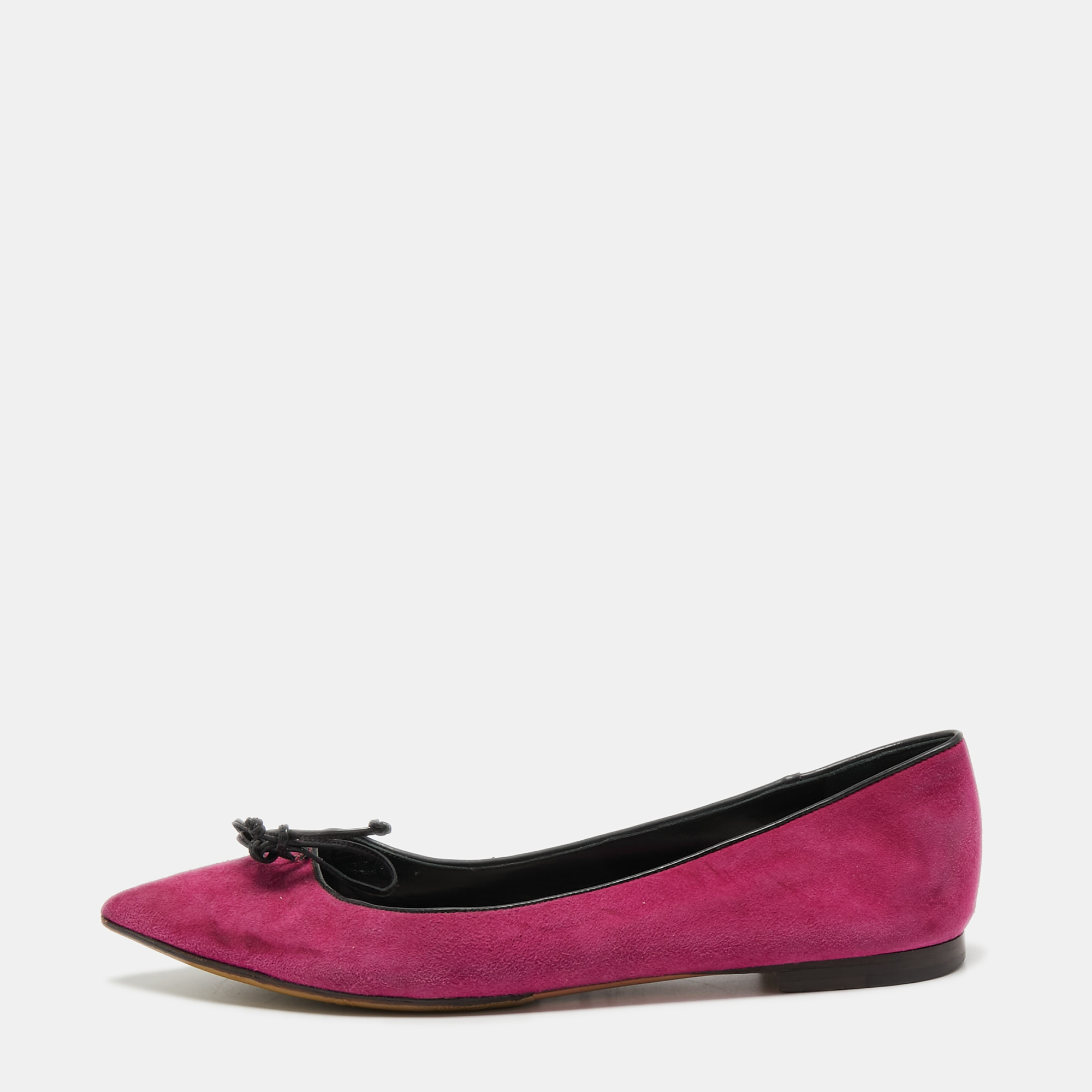Tom Ford Pink/Black Suede and Leather Ballet Flats Size 37.5, Flats - Luxury Closet catalog