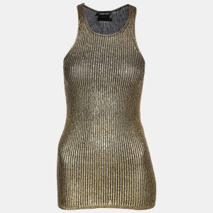 Tom Ford Gold Rib Knit Tank Top XS, Shirts & Tops - Luxury Closet catalog