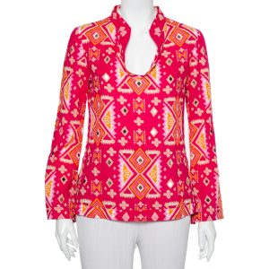 Tory Burch Pink Batik Printed Cotton Embellished Oversized Top S, Shirts & Tops - Luxury Closet catalog