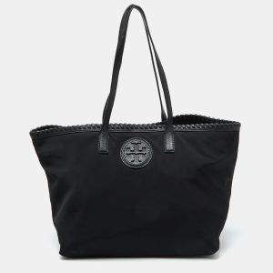 Tory Burch Black Nylon and Leather Marion Logo Whipstitch Tote, Tote Handbags - Luxury Closet catalog