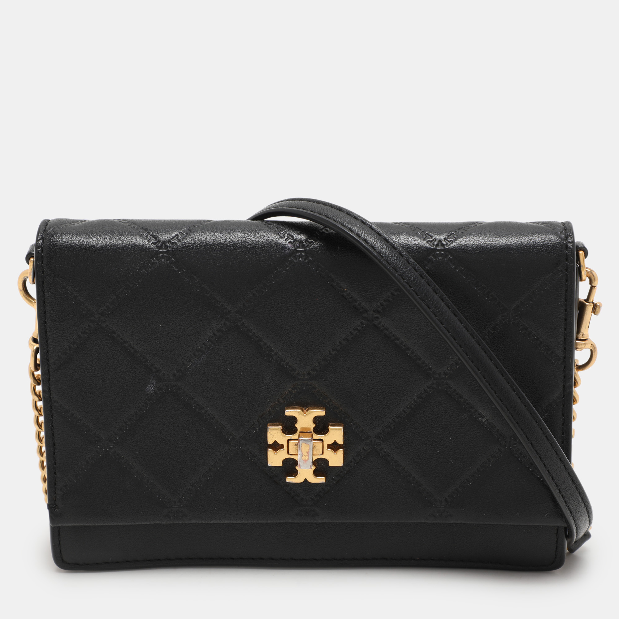 Tory Burch Black Leather Georgia Turn-Lock Crossbody Bag, Handbags - Luxury Closet catalog
