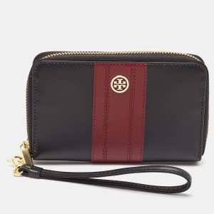 Tory Burch Black/Red Leather Robinson Wristlet Wallet, Wallets & Money Clips - Luxury Closet catalog