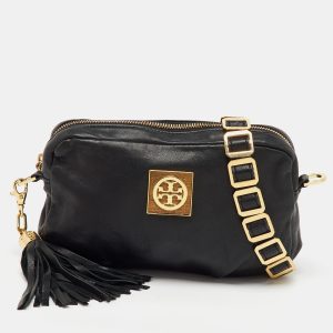 Tory Burch Black Leather Marion Saddle Shoulder Bag, Shoulder Bags - Luxury Closet catalog