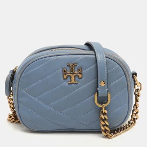 Tory Burch Blue Chevron Leather Small Kira Camera Bag, Handbags - Luxury Closet catalog