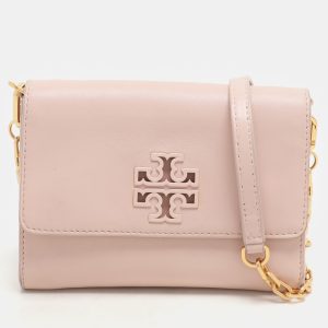 Tory Burch Pink Leather Britten Flap Crossbody Bag, Handbags - Luxury Closet catalog