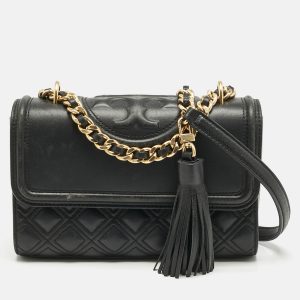 Tory Burch Black Leather Small Fleming Shoulder Bag, Shoulder Bags - Luxury Closet catalog