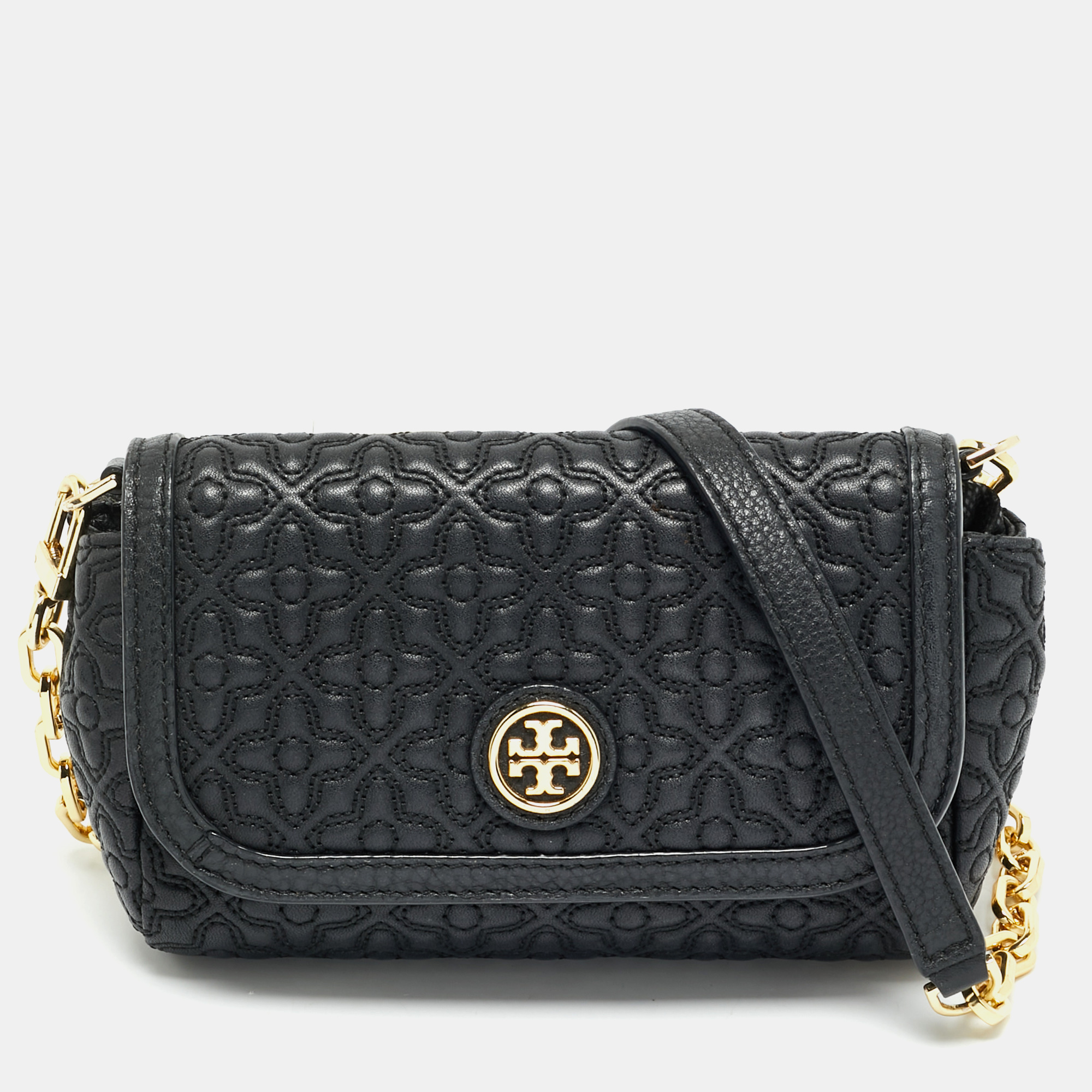 Tory Burch Black Quilted Leather Small Bryant Crossbody Bag, Handbags - Luxury Closet catalog