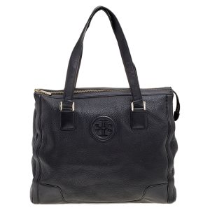 Tory Burch Black Leather Top Zip Robinson Tote, Tote Handbags - Luxury Closet catalog