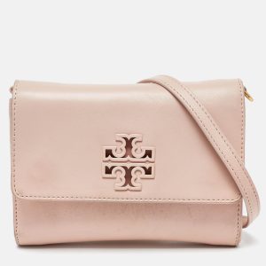 Tory Burch Pink Leather Britten Flap Crossbody Bag, Handbags - Luxury Closet catalog