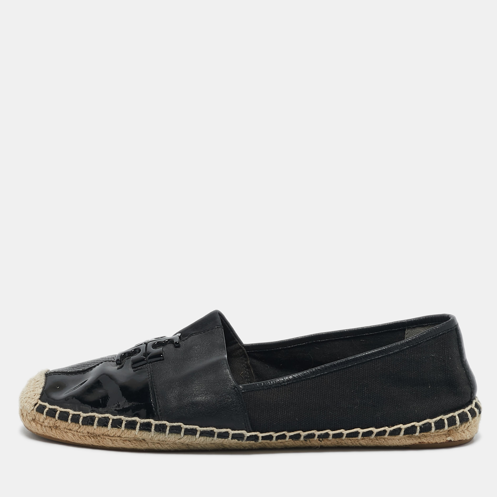 Tory Burch Black Canvas and Leather Ines Espadrille Flats Size 39, Flats - Luxury Closet catalog