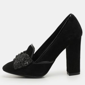 Tory Burch Black Suede Carissa Bow Embellished Pumps Size 36, Pumps - Luxury Closet catalog