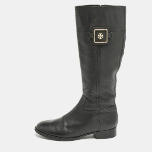 Tory Burch Black Leather Reva Knee Length Boots Size 40.5, Boots - Luxury Closet catalog