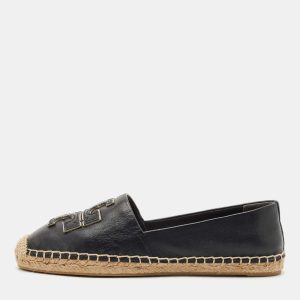 Tory Burch Black Leather Ines Espadrille Flats Size 37.5, Flats - Luxury Closet catalog