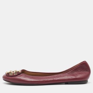 Tory Burch Dark Red Leather Reva Ballet Flats Size 36, Flats - Luxury Closet catalog